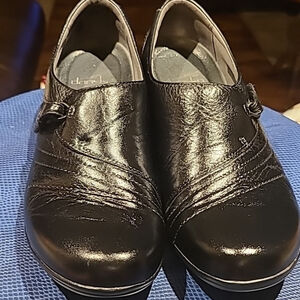 Dansko sz.7.5/8. Franny milled Nappa black calf. Black (#1197)